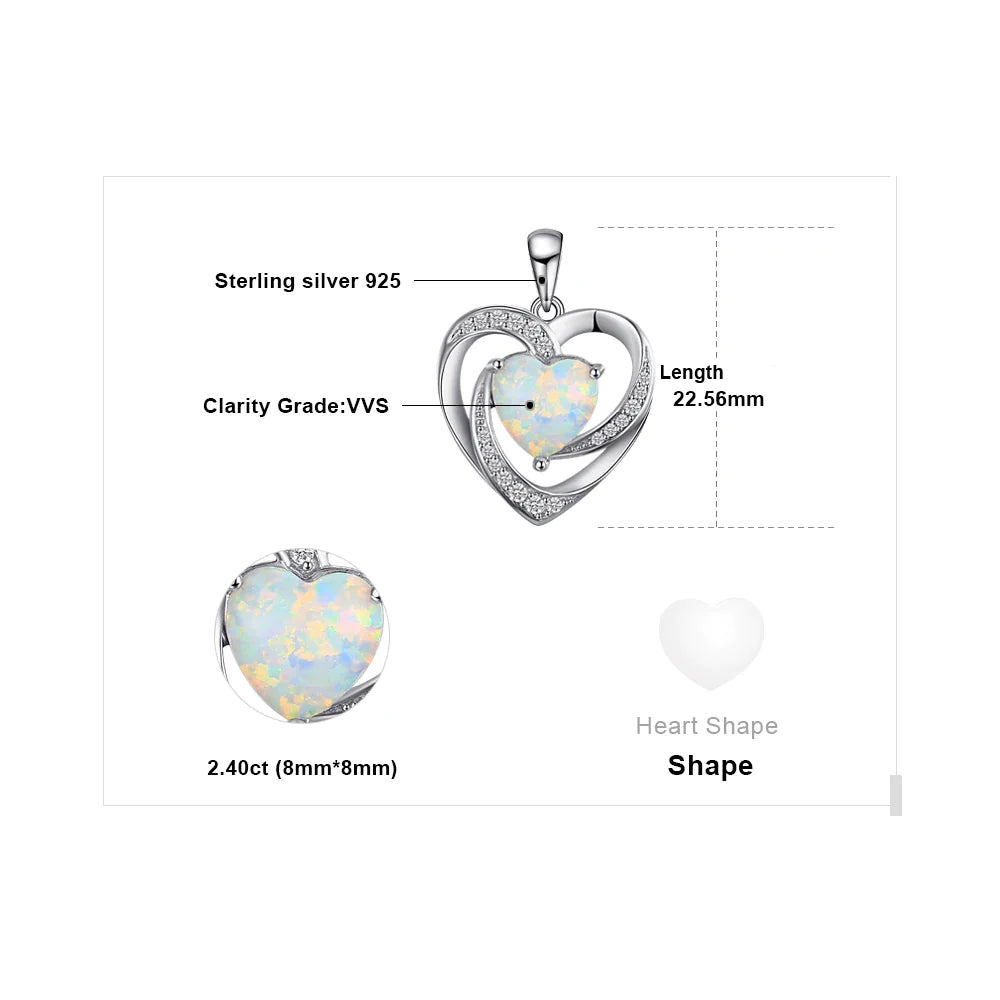 Jewelry Palace Heart Love Created Opal-Anhänger-Halskette