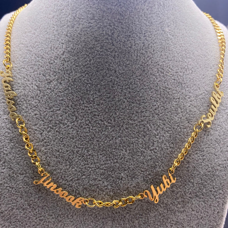 Personalisierte Halskette mit mehreren Namen I Namenskette