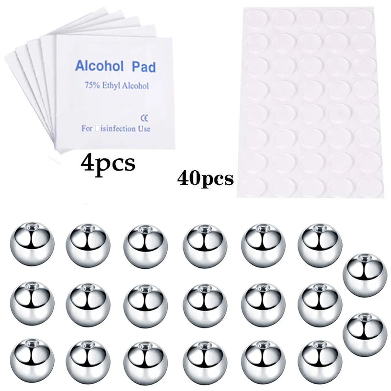 Neuankömmling gefälschter Lippenring Ohrstecker gefälschter Nasenring Augenbrauenring Grübchenaufkleber Gesichtspiercing Körperschmuck Edelstahl 20PCs Kugel