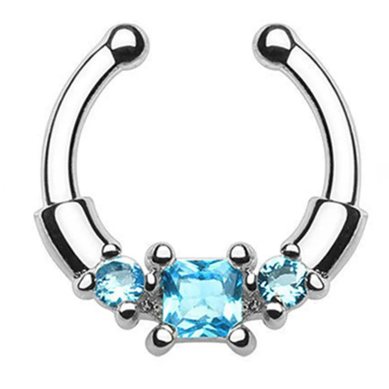 Fake Nasenpiercing Septum aus Edelstahl