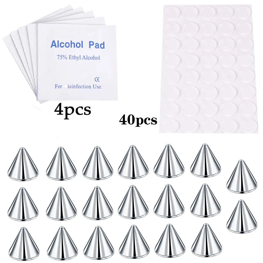 Neuankömmling gefälschter Lippenring Ohrstecker gefälschter Nasenring Augenbrauenring Grübchenaufkleber Gesichtspiercing Körperschmuck Edelstahl 20PCs Kugel