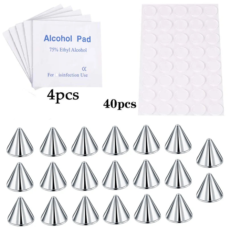 Neuankömmling gefälschter Lippenring Ohrstecker gefälschter Nasenring Augenbrauenring Grübchenaufkleber Gesichtspiercing Körperschmuck Edelstahl 20PCs Kugel