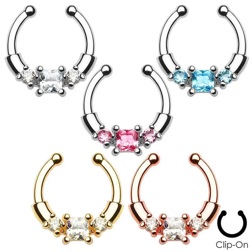 Fake Nasenpiercing Septum aus Edelstahl