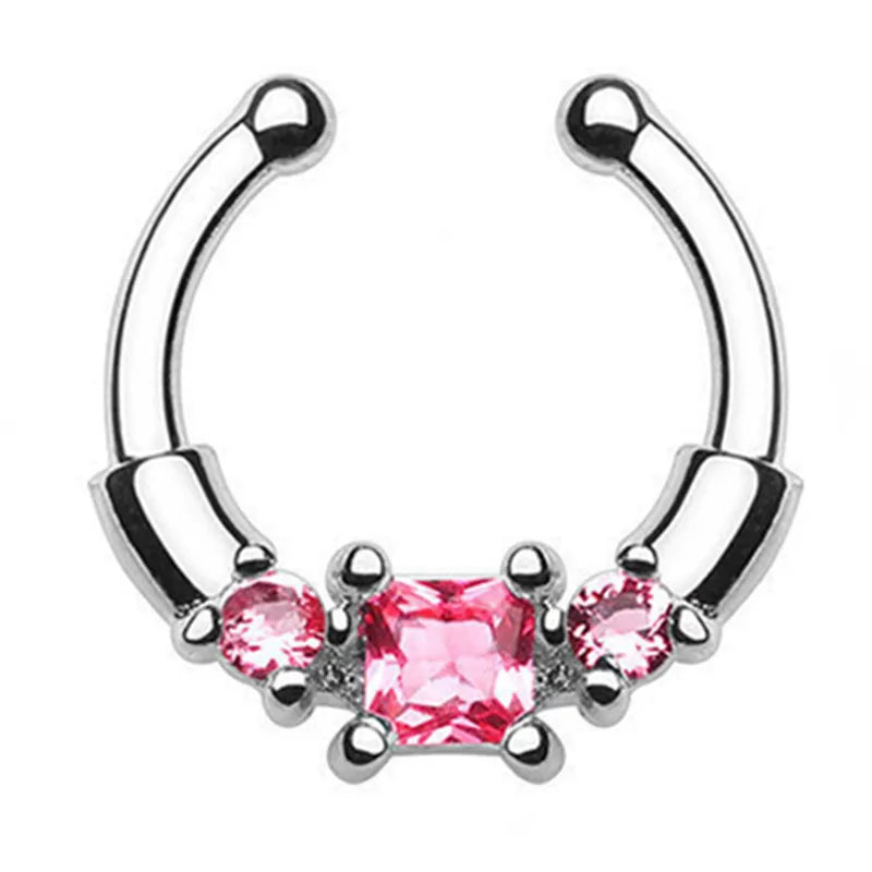 Fake Nasenpiercing Septum aus Edelstahl