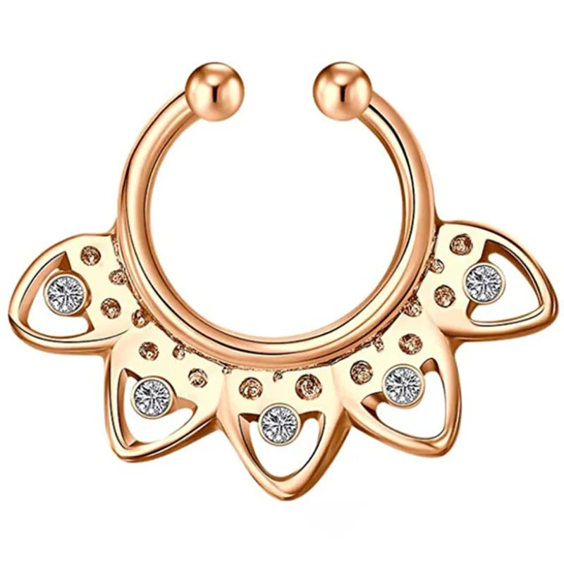Fake Nasenpiercing Septum aus Edelstahl