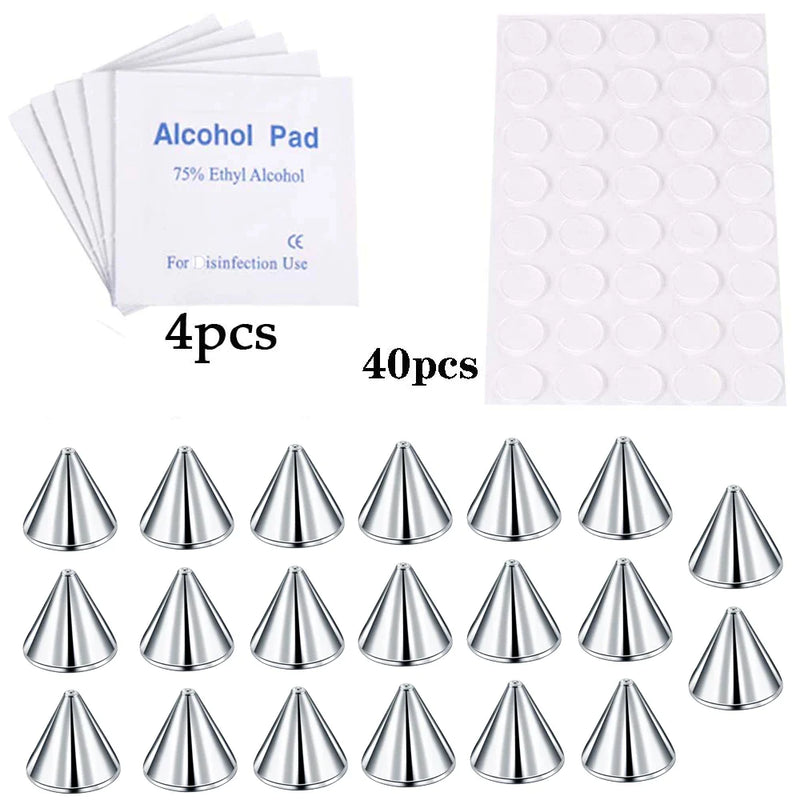 Neuankömmling gefälschter Lippenring Ohrstecker gefälschter Nasenring Augenbrauenring Grübchenaufkleber Gesichtspiercing Körperschmuck Edelstahl 20PCs Kugel