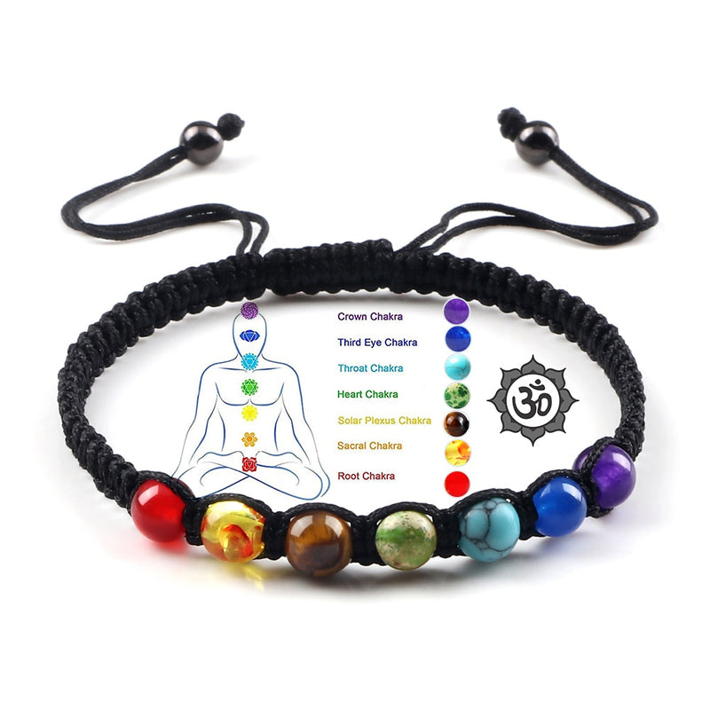 Armband mit 7 Chakra-Perlen