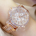 Damenuhren, Quarz-Diamant-Luxusuhr, modische Top-Marken-Armbanduhr, modische Uhr, Damen-Kristallschmuck, Roségold-Uhr