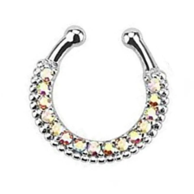 Fake Nasenpiercing Septum aus Edelstahl