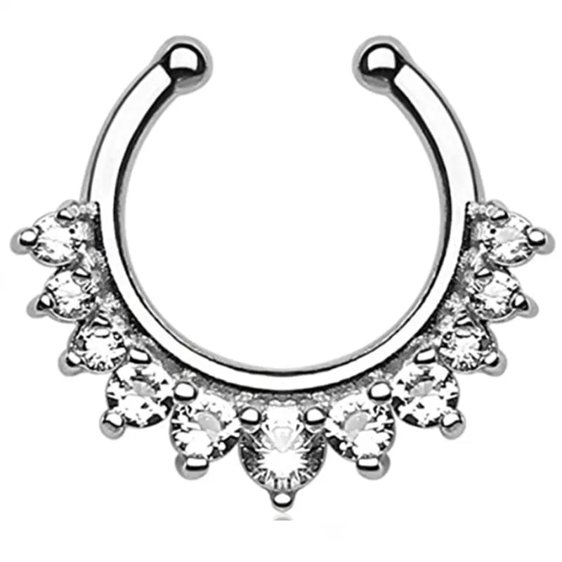 Fake Nasenpiercing Septum aus Edelstahl