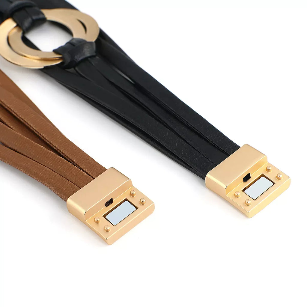 Böhmisches Doppelkreis-Lederarmband