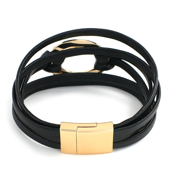 Böhmisches Doppelkreis-Lederarmband