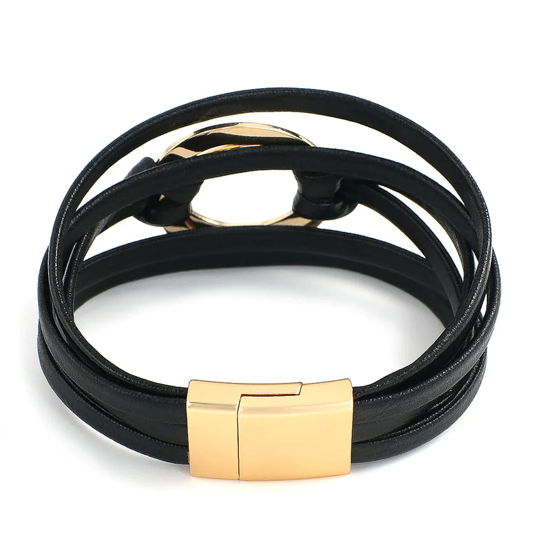 Böhmisches Doppelkreis-Lederarmband