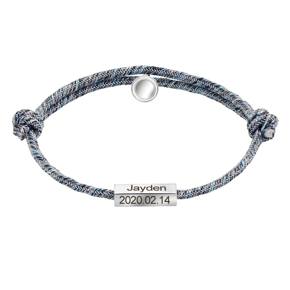 Magnetische Partnerarmbänder mit Wunschnamen und Wunschdatum I 2er Set