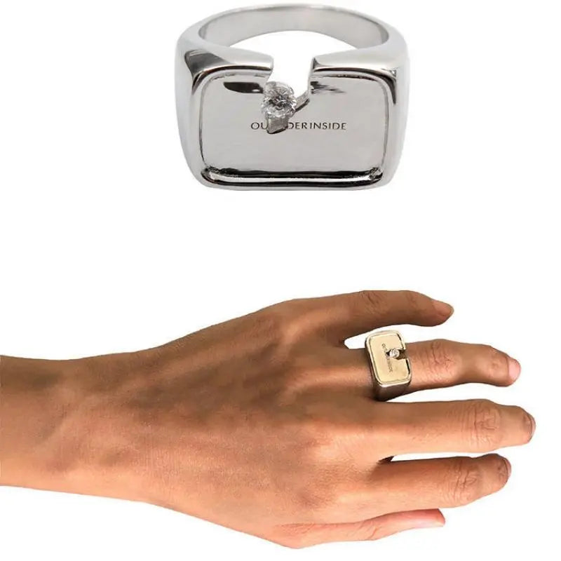 Offener Ring mit hohlem Zirkon im exquisiten Design der Spitzenklasse