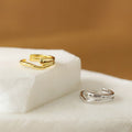 Verstellbarer Ring aus 925er-Sterlingsilber mit unregelmäßigem Herz