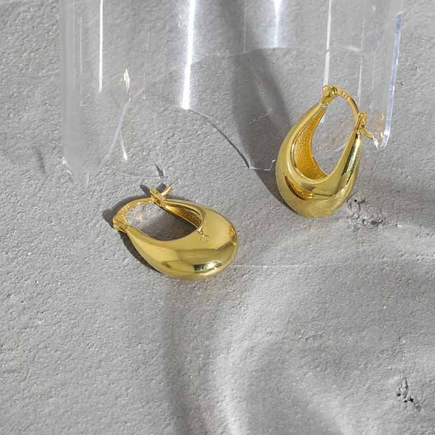 Office U-förmige Creolen aus 925er Sterlingsilber