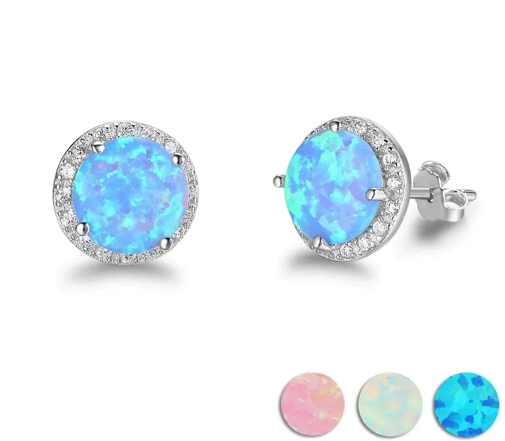 Runde Opal-Ohrstecker