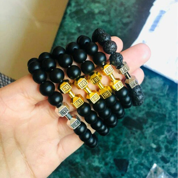 Armband aus natürlichem schwarzen Vulkanstein
