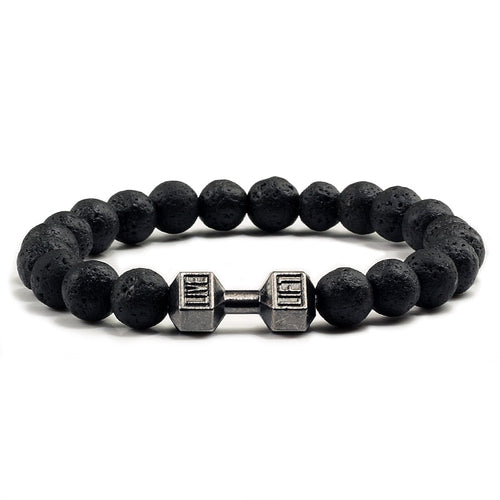 Armband aus natürlichem schwarzen Vulkanstein