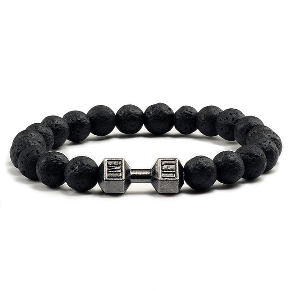 Armband aus natürlichem schwarzen Vulkanstein