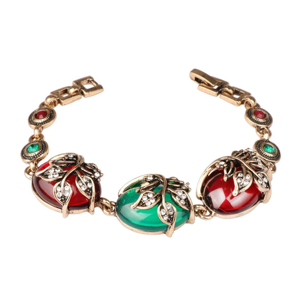 Antikgold Großes farbiges Harzarmband