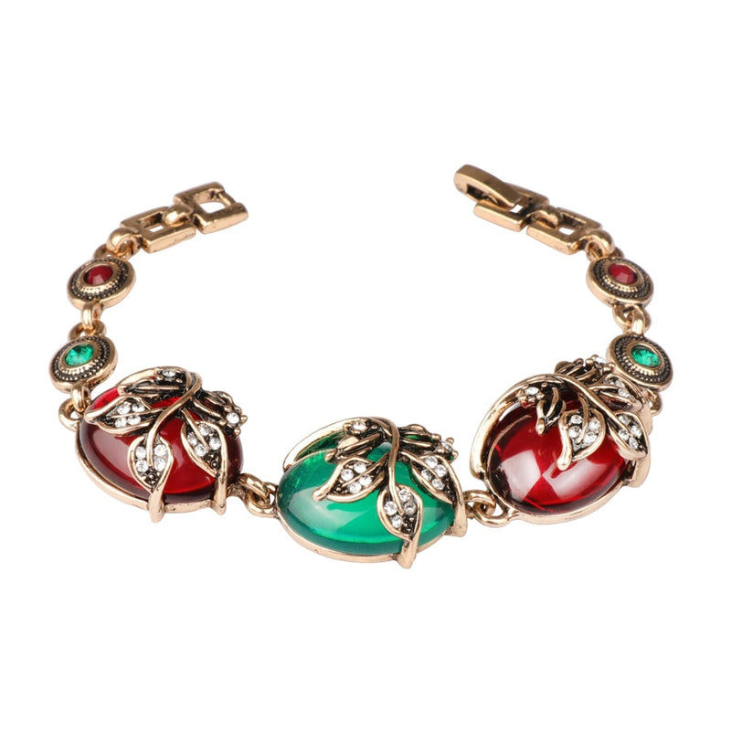 Antikgold Großes farbiges Harzarmband