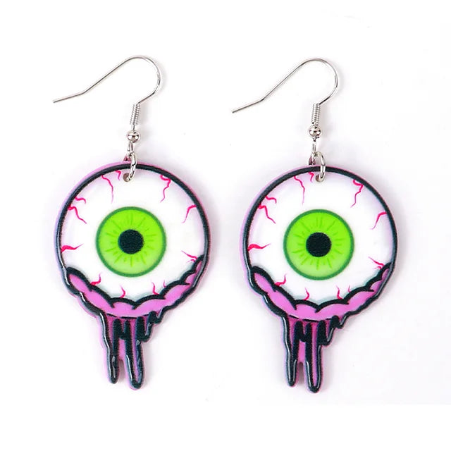 Gruselige Blut-Augen Acryl Ohrringe für Damen - Lustige Cartoon Rote Augen Tropfen Ohrringe - Gothic Schmuck Geschenke