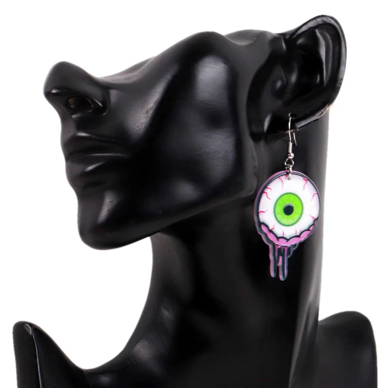Gruselige Blut-Augen Acryl Ohrringe für Damen - Lustige Cartoon Rote Augen Tropfen Ohrringe - Gothic Schmuck Geschenke