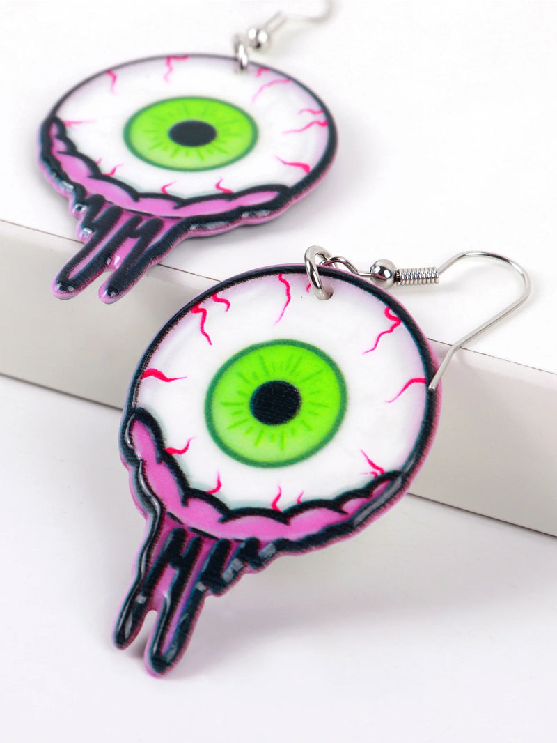 Gruselige Blut-Augen Acryl Ohrringe für Damen - Lustige Cartoon Rote Augen Tropfen Ohrringe - Gothic Schmuck Geschenke