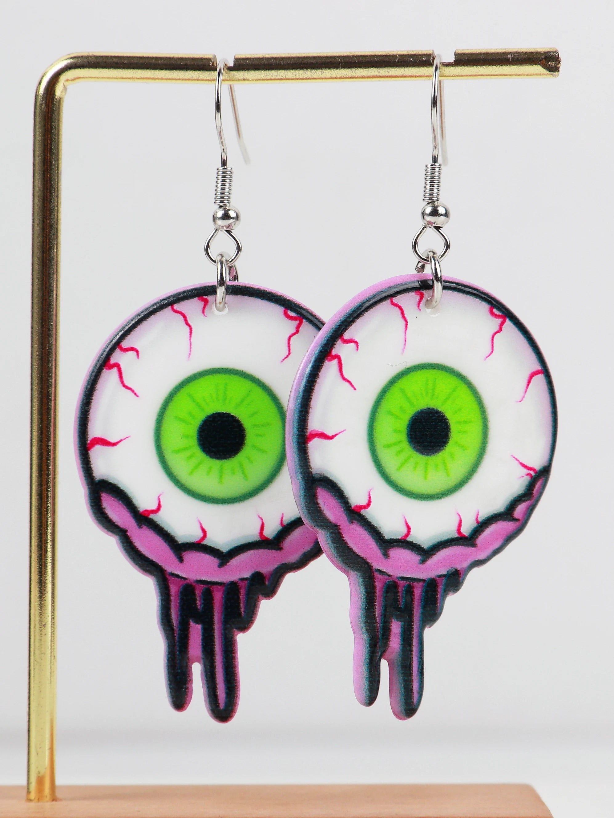 Gruselige Blut-Augen Acryl Ohrringe für Damen - Lustige Cartoon Rote Augen Tropfen Ohrringe - Gothic Schmuck Geschenke