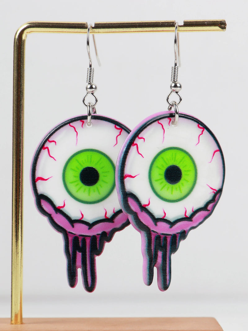 Gruselige Blut-Augen Acryl Ohrringe für Damen - Lustige Cartoon Rote Augen Tropfen Ohrringe - Gothic Schmuck Geschenke
