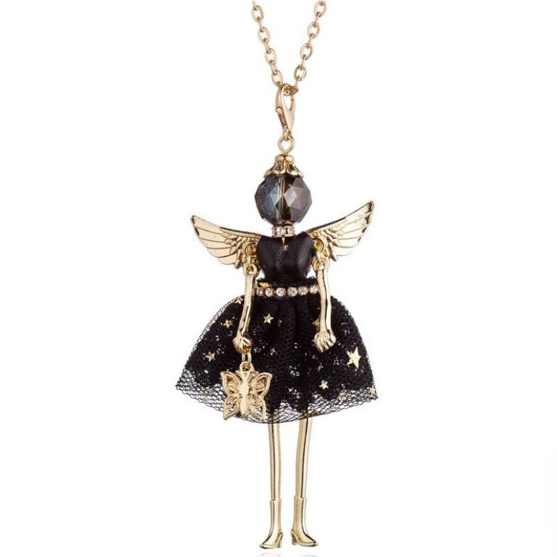 Handgefertigte Fashionista Christmas Angel Halskette Puppen