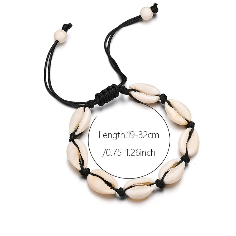 Bohemian Strandarmbänder mit handgefertigten Muschelcharms für Frauen