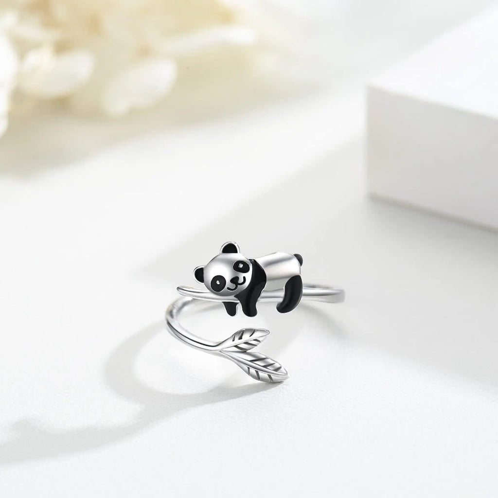 Bambus Tier Ringe für Frauen | Panda Schmuck | Party Accessoires - Neu