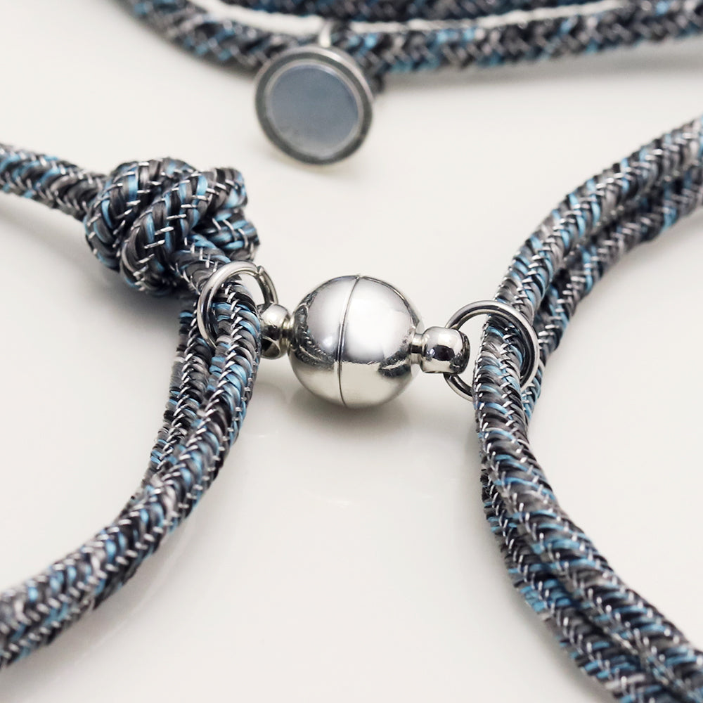 Magnetische Partnerarmbänder mit Wunschnamen und Wunschdatum I 2er Set