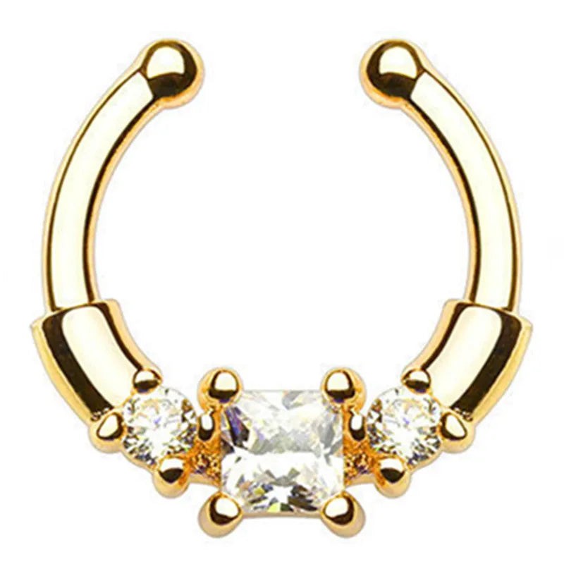 Fake Nasenpiercing Septum aus Edelstahl