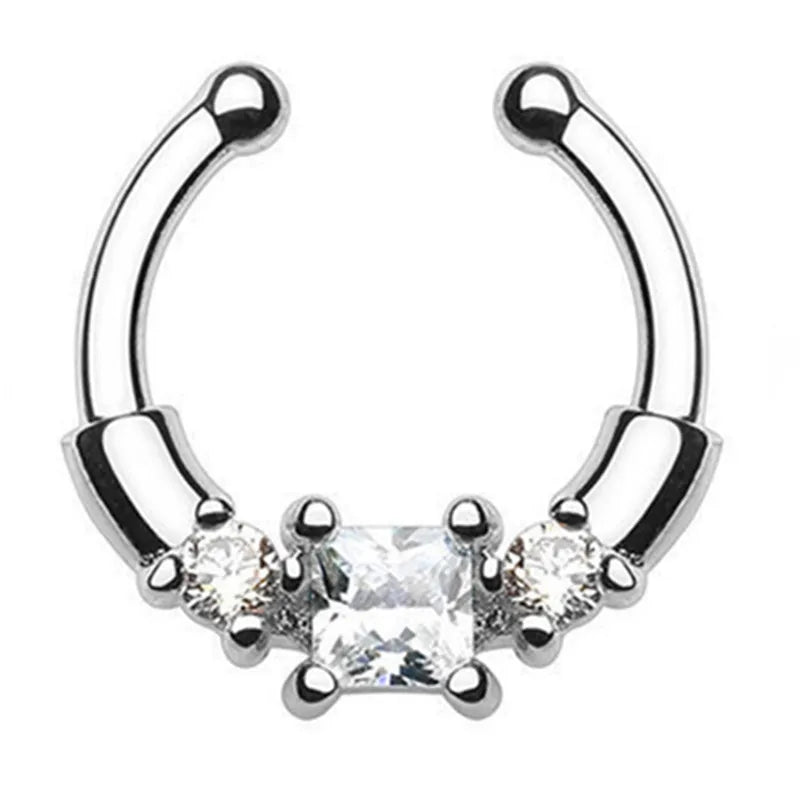Fake Nasenpiercing Septum aus Edelstahl