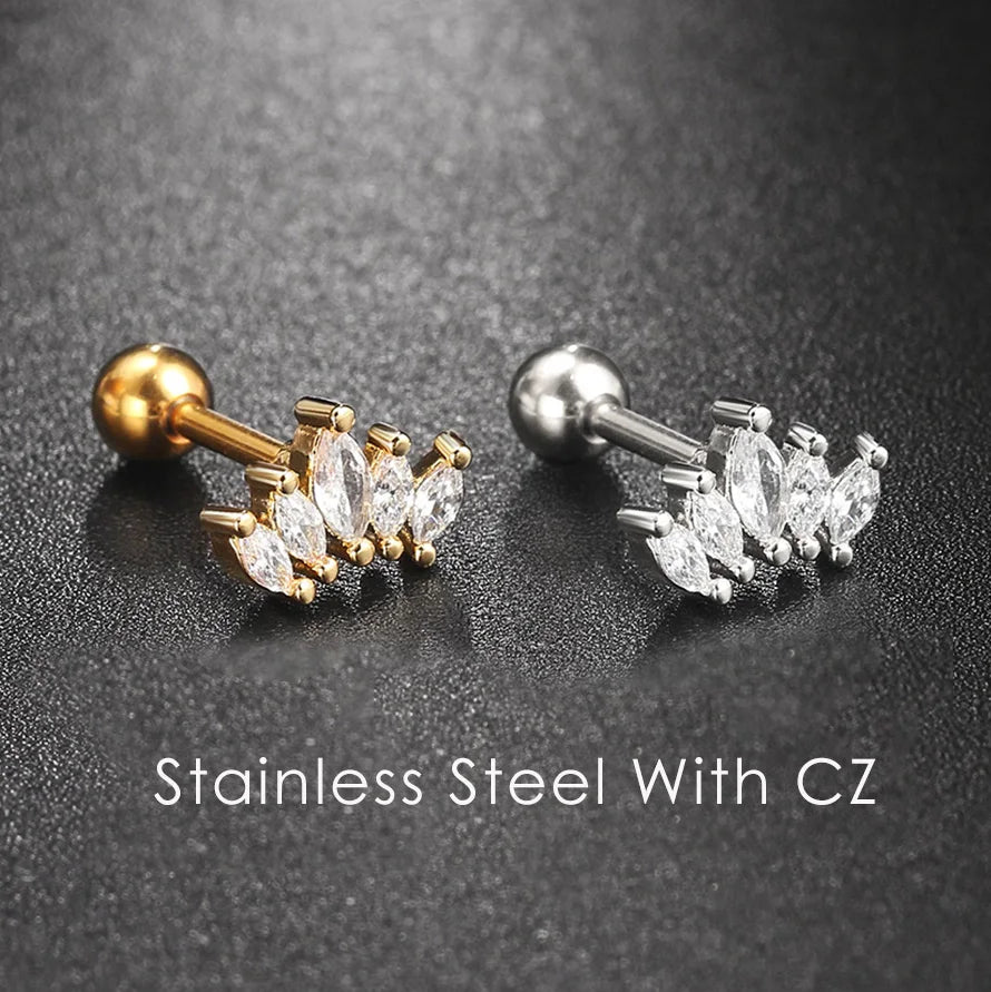 Hängende Segment Clicker Septum Ring mit Kette - Helix Daith Ohrring für Frauen - Tragus Lobe Orbital - Cartilage Schmuck