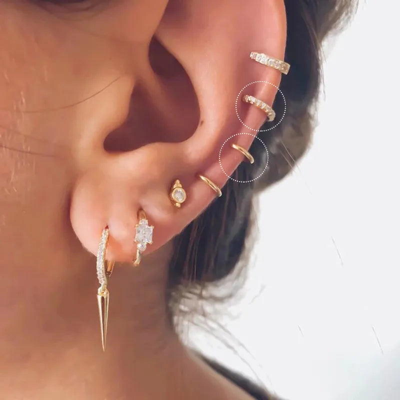 Hängende Segment Clicker Septum Ring mit Kette - Helix Daith Ohrring für Frauen - Tragus Lobe Orbital - Cartilage Schmuck