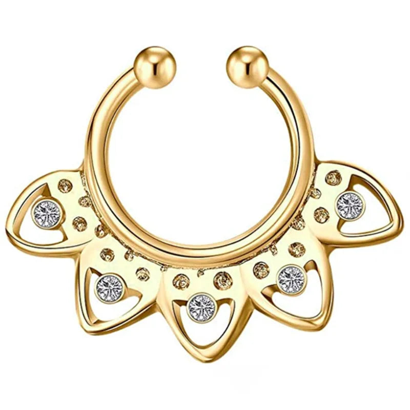 Fake Nasenpiercing Septum aus Edelstahl