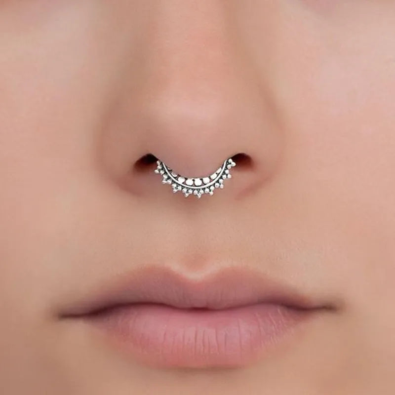 Fake Nasenpiercing Septum aus Edelstahl