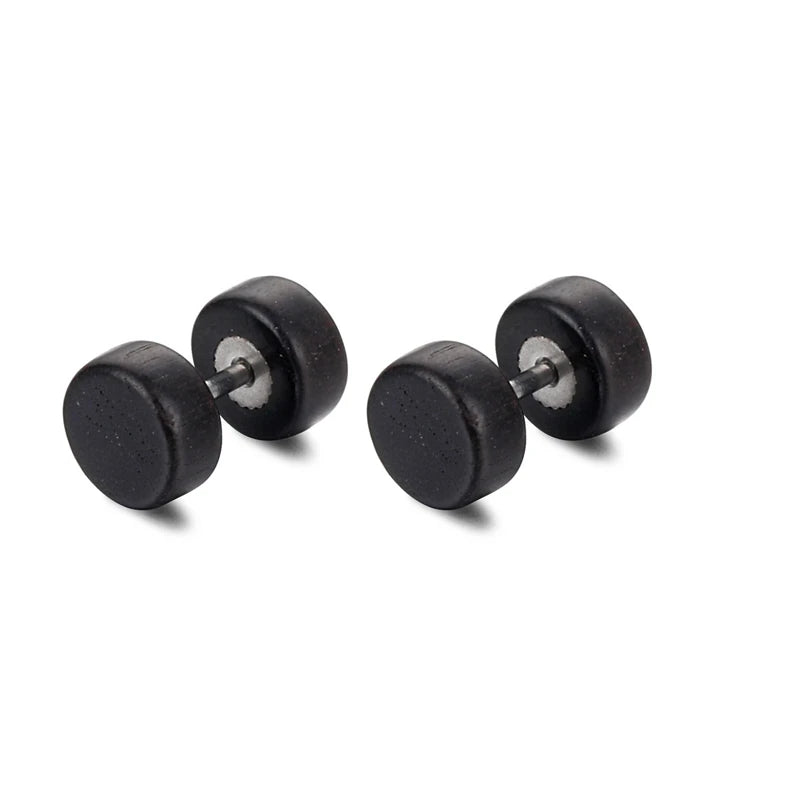Holz Ohrstecker Ohrringe | Herren Ohrring Braun Stecker | Ohrringe Damen Schwarz - Natürlich und Trendy