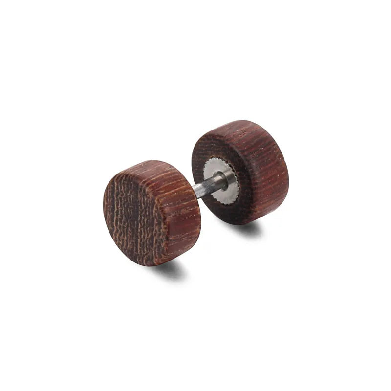 Holz Ohrstecker Ohrringe | Herren Ohrring Braun Stecker | Ohrringe Damen Schwarz - Natürlich und Trendy