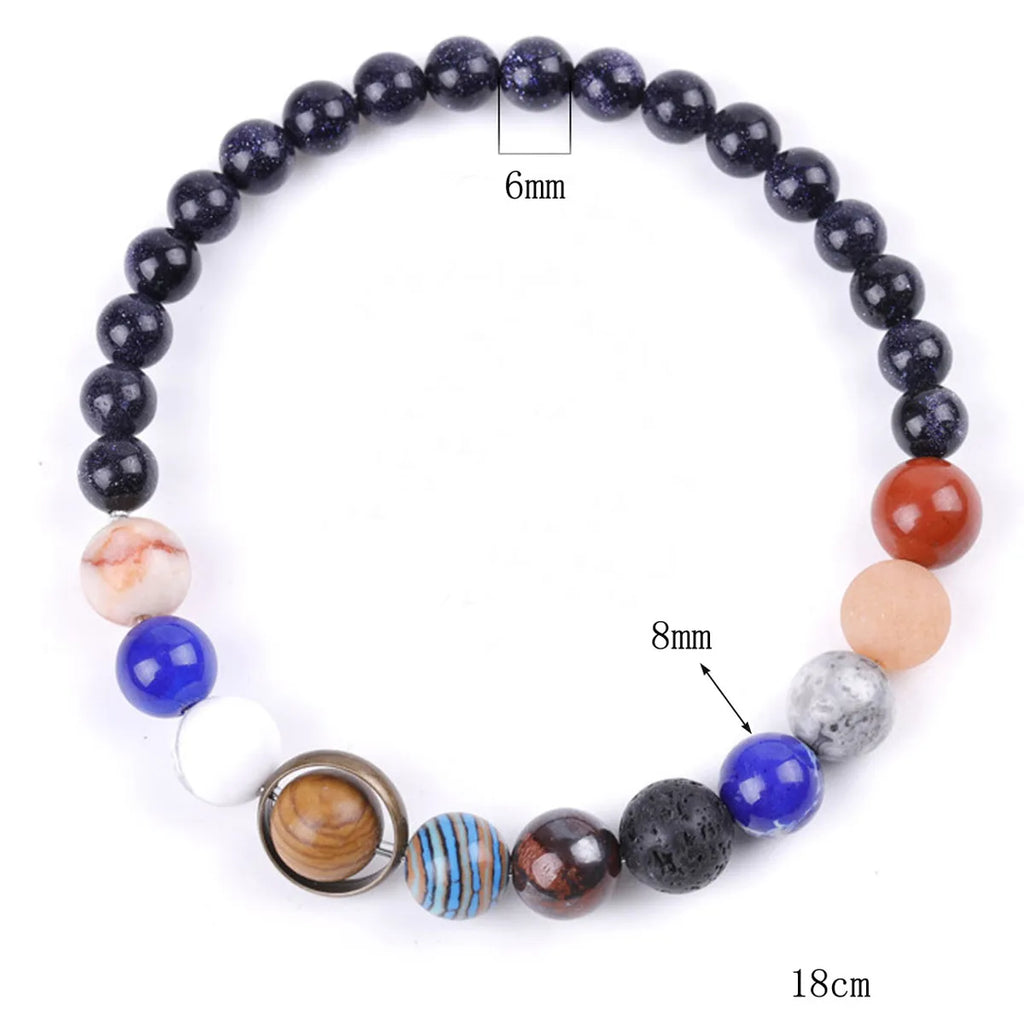 Beliebtes Armband mit kosmischem Sonnensystem - Handgemachter Schmuck für Paare und Freunde