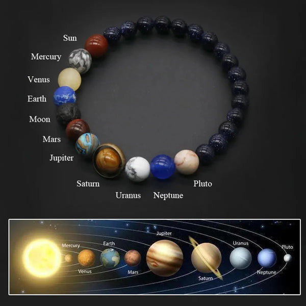 Beliebtes Armband mit kosmischem Sonnensystem - Handgemachter Schmuck für Paare und Freunde