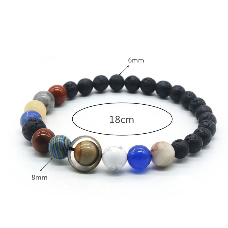 Beliebtes Armband mit kosmischem Sonnensystem - Handgemachter Schmuck für Paare und Freunde