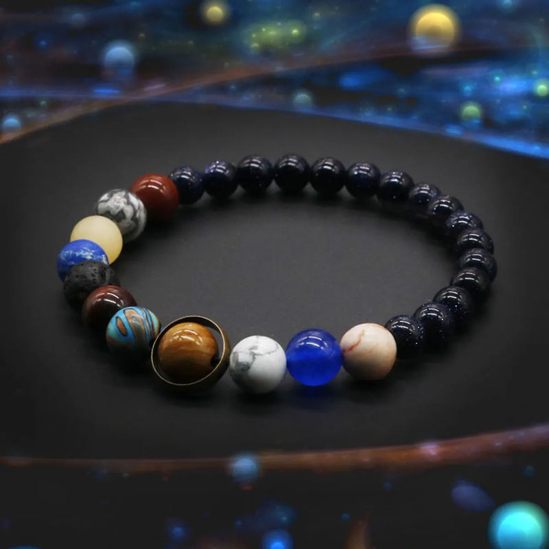 Beliebtes Armband mit kosmischem Sonnensystem - Handgemachter Schmuck für Paare und Freunde