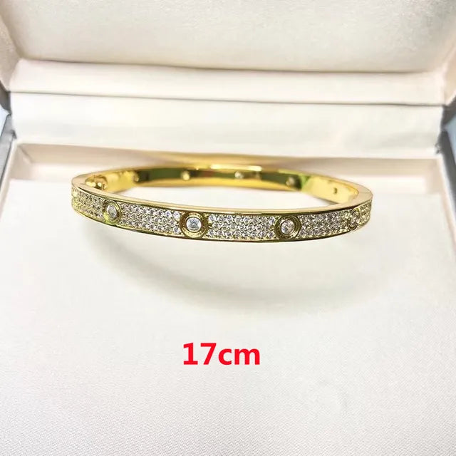 Elegantes Armband für Damen mit Zirkonia und Edelstahlvergoldung in 18 Karat Gold | Silberringe aus S925 Silber | Schmuckgeschenk