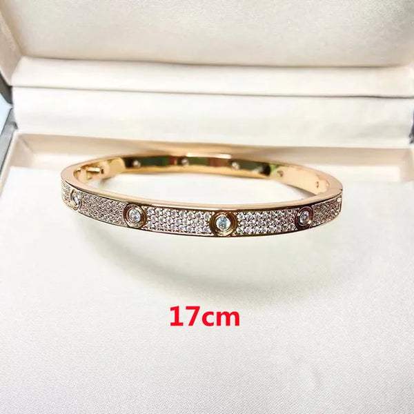 Elegantes Armband für Damen mit Zirkonia und Edelstahlvergoldung in 18 Karat Gold | Silberringe aus S925 Silber | Schmuckgeschenk